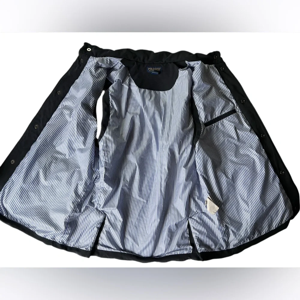 POLO GOLF RALPH LAUREN Classic Diamond Quilted Vest Navy Blue Seersucker Lining - Picture 10 of 11